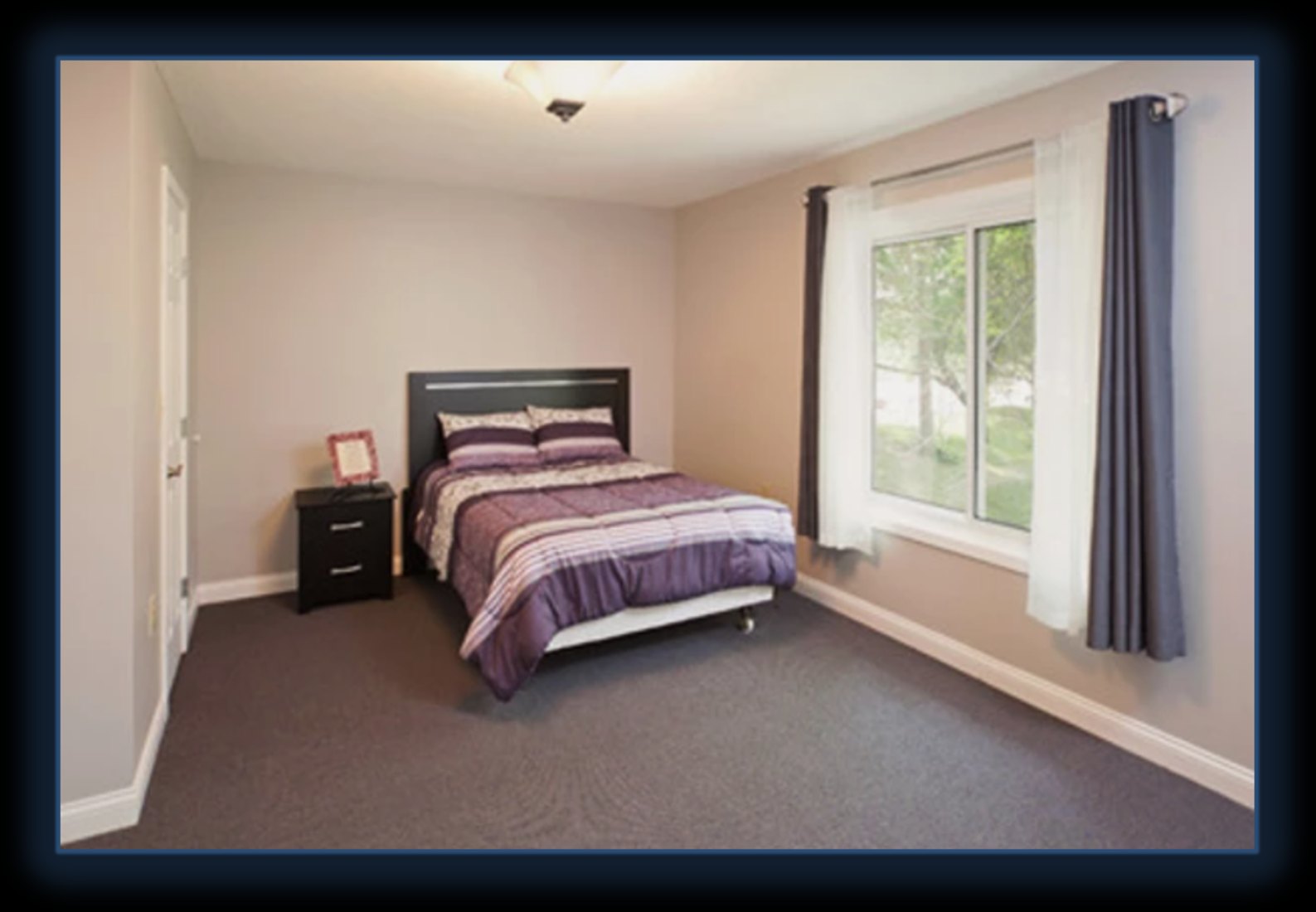 Full kitchen with granite counters and stainless appliances