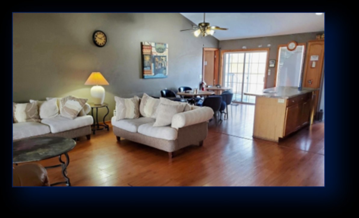 The Lodge of Elko open living and dining great room