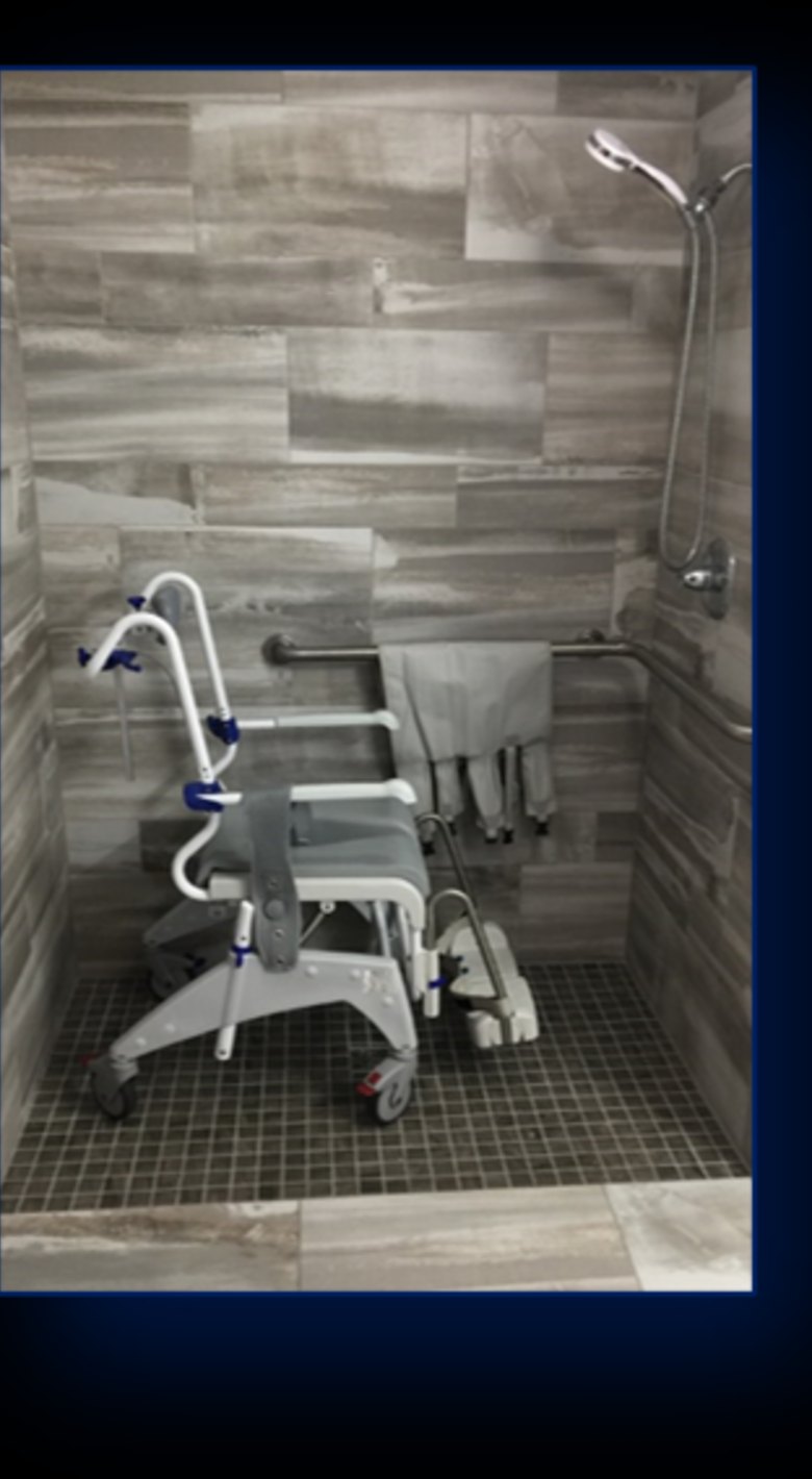 Roll-in accessible tile shower